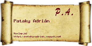 Pataky Adrián névjegykártya
